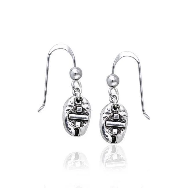 silver hoop earrings for women -silver earrings for women -Divided by Coffee Bean Earrings TE610