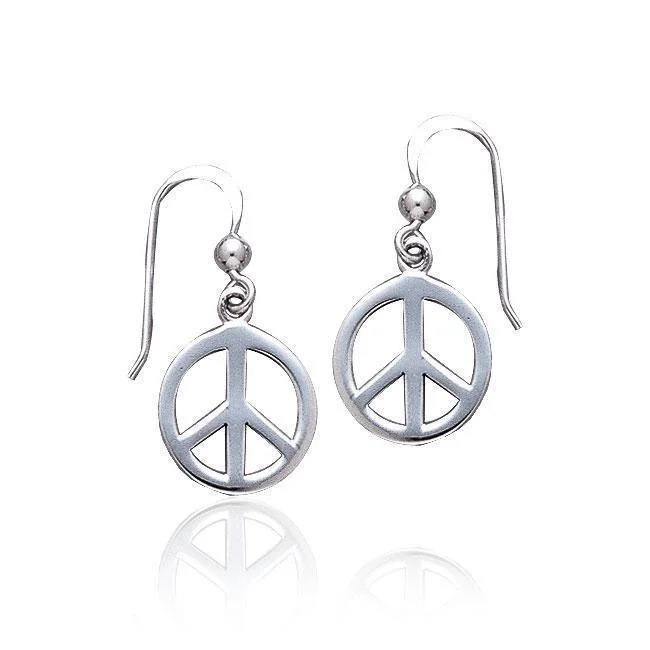 crystal chandelier earrings for women -gemstone stud earrings for women -Peace Sign Sterling Silver Dangle Earrings TE2628