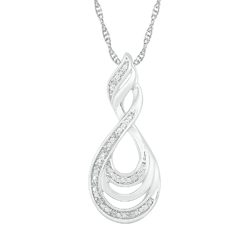 diamond heart-shaped necklaces for women -heart-shaped necklaces for women -Sterling Silver Diamond Swirl Necklace