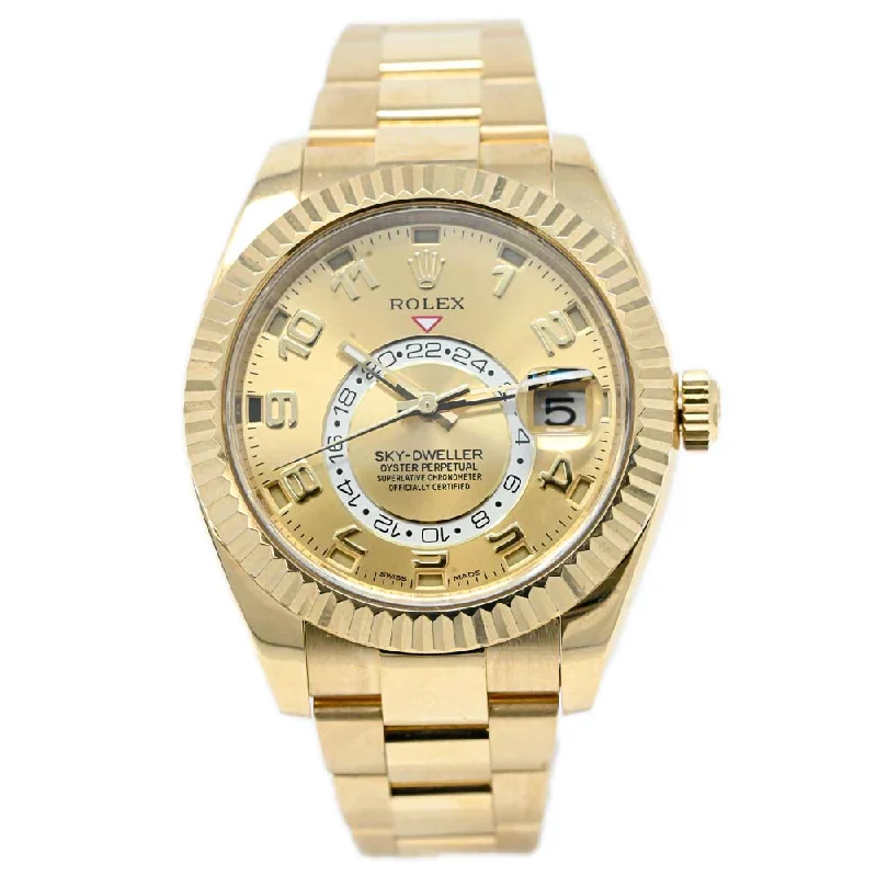 Rolex Sky-Dweller 42mm Champagne Dial Watch Ref# 326938