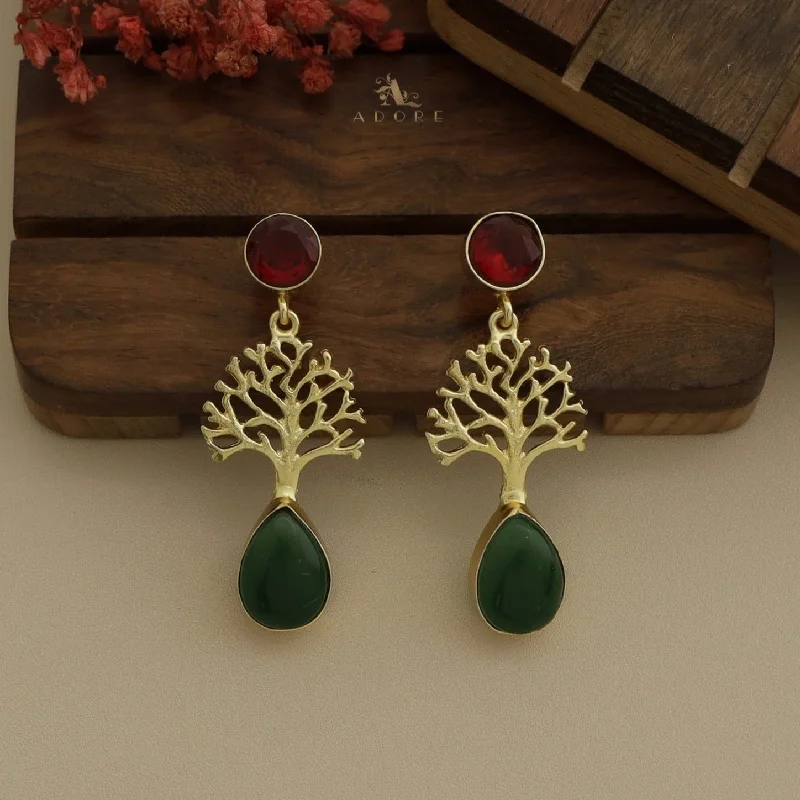 gemstone stud earrings for women -gold earrings for women -Jezbel Glossy Rootsa Earring