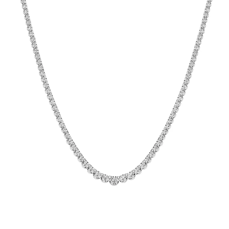 sparkling diamond necklaces for women -chain link necklaces for women -Brilliant Claw Tennis Necklace with 1.00ct of Laboratory Grown Diamonds in Mirage Sterling Silver and Platinum