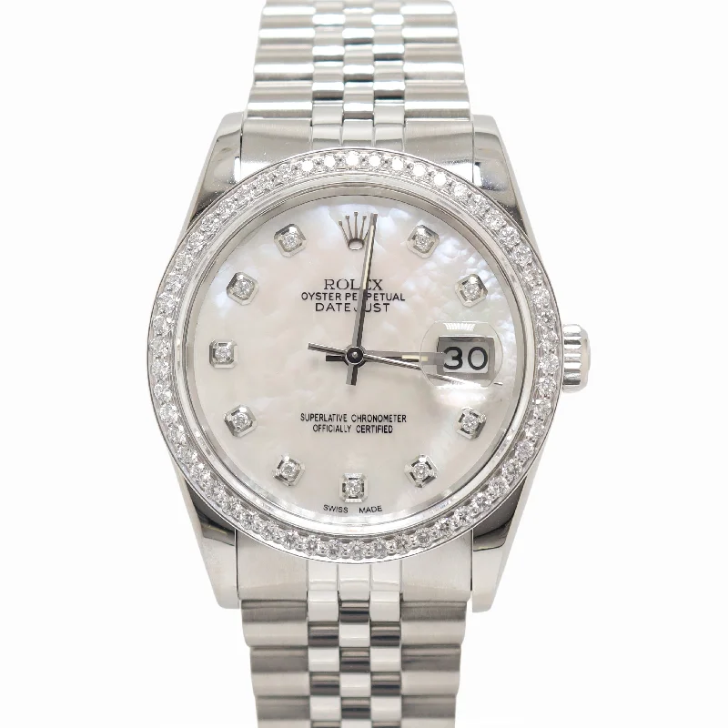 Rolex Datejust 36 36mm MOP Dial Watch Ref# 16234