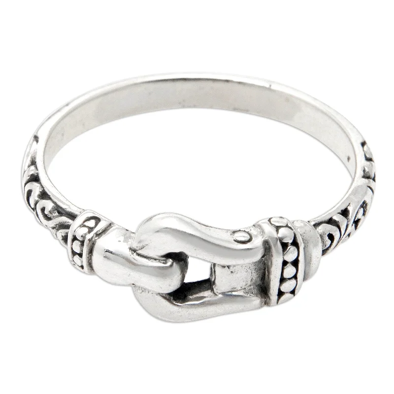 Novica Handmade Linked Together Sterling Silver Band Ring