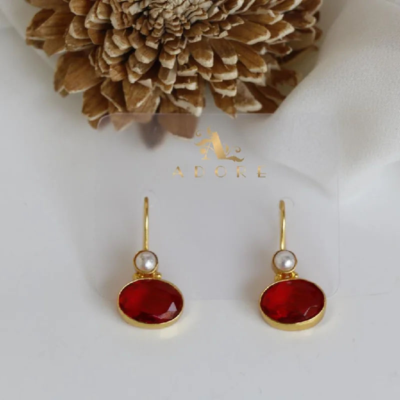 unique earrings for women -cute earrings for women -Golden Dhaarini Pearl Earring