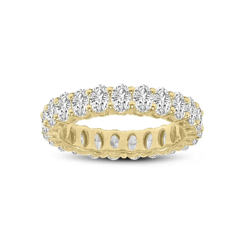 Marquee Jewels Oval Lab Grown Diamond Eternity Band in 14K Yellow Gold (4.75 Carat TW)