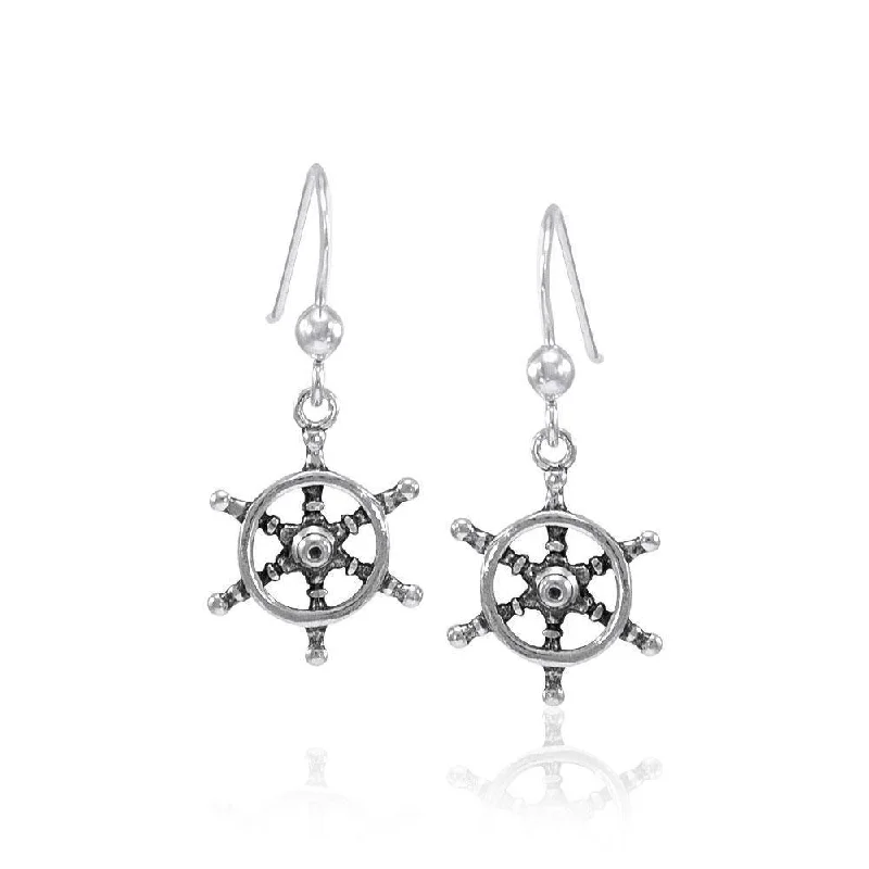 designer earrings for women -diamond stud earrings for women -Ship Wheel Earrings TER1499