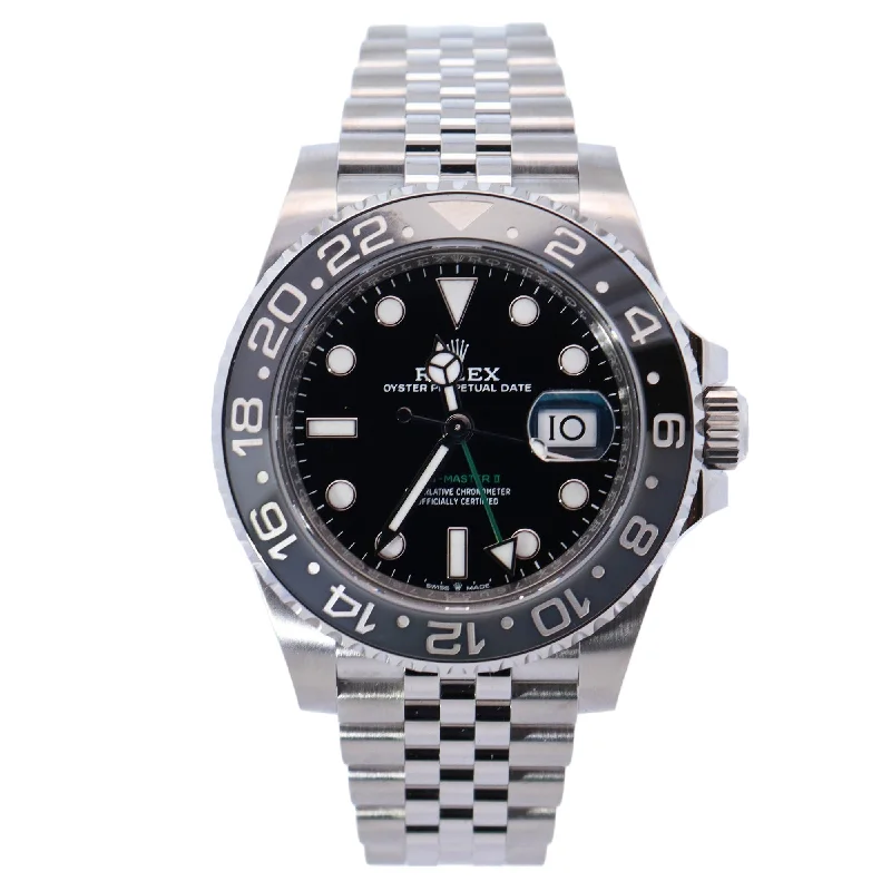 Rolex GMT-Master II 40mm Black Dial Watch Ref# 126710GRNR