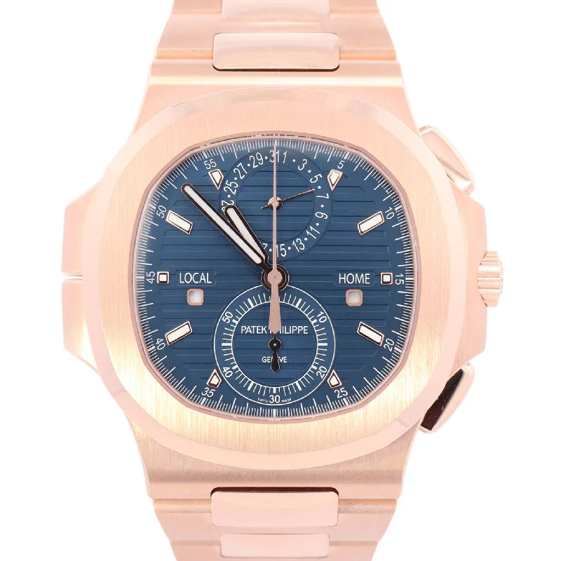 Patek Philippe Nautilus 40.5mm Rose Gold Blue Dial Watch Ref# 5990/1R-001