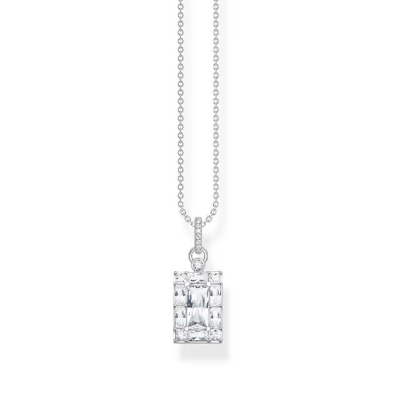 layered necklaces for women -engraved necklaces for women -Thomas Sabo Necklace White Stone Silver