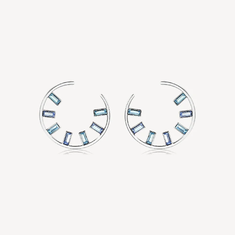 bridal crystal earrings for women -gold hoop earrings for women -Brosway SYMPHONIA EARRINGS - YM50