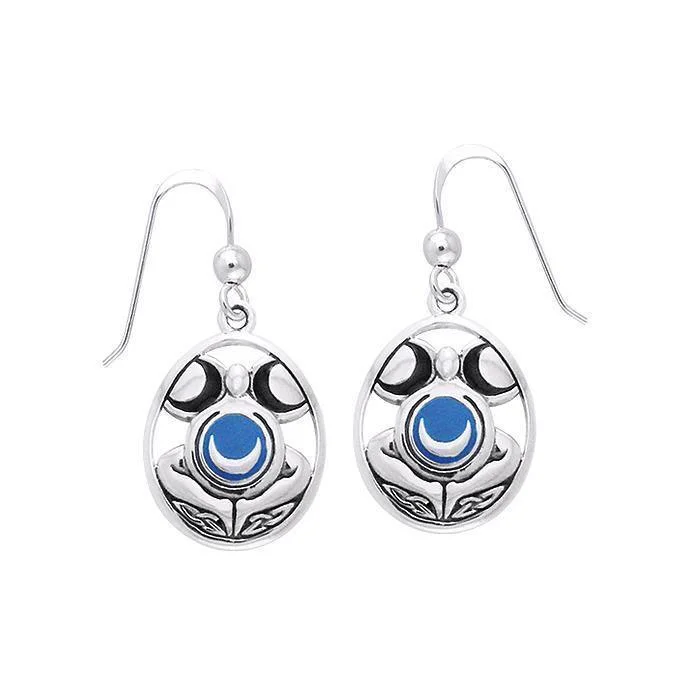 trendy earrings for women -silver earrings for women -Celtic Moon Goddess Earrings TER487