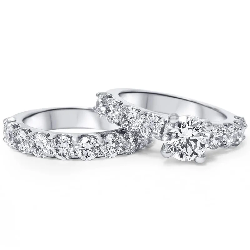 affordable gemstone rings for women -diamond wedding and engagement rings -engagement rings with intricate designs -Certified 6ct Diamond Engagement Wedding Ring Set White Gold Lab Grown