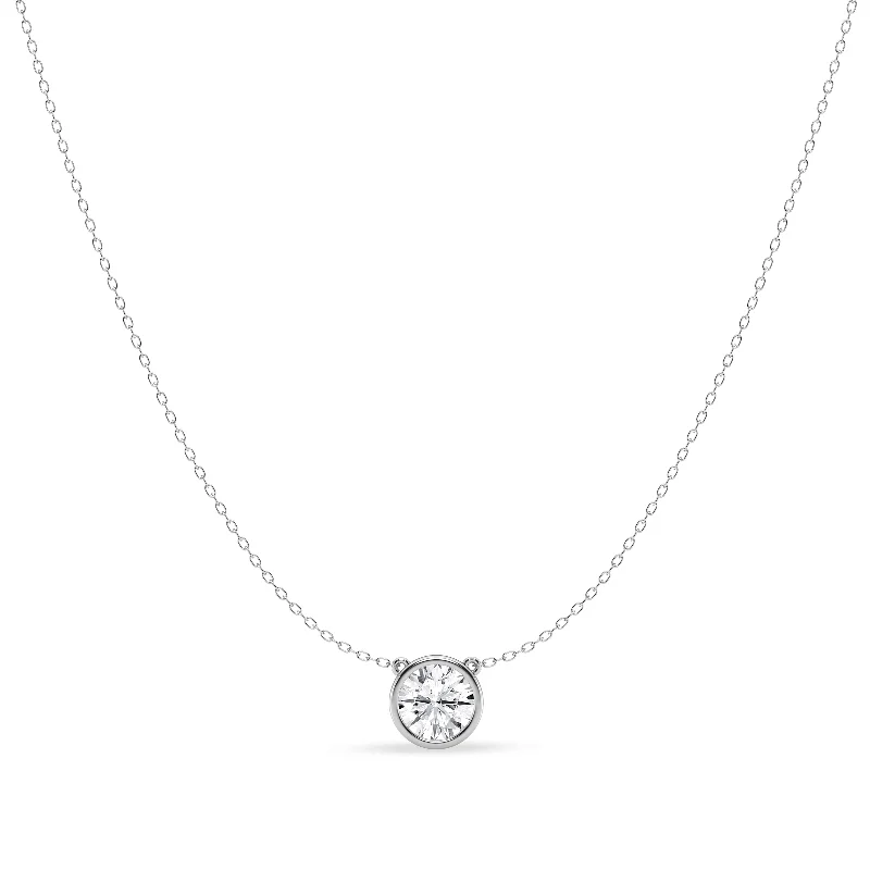 silver chain necklaces for women -romantic necklaces for women -Mirage Slider Necklace with 2.00ct of Laboratory Grown Diamonds in Sterling Silver and Platinum