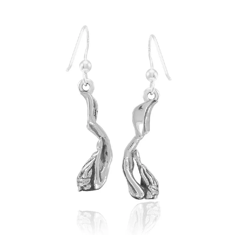 modern earrings for women -drop earrings for women -Free Diver Sterling Silver Earrings TER1683