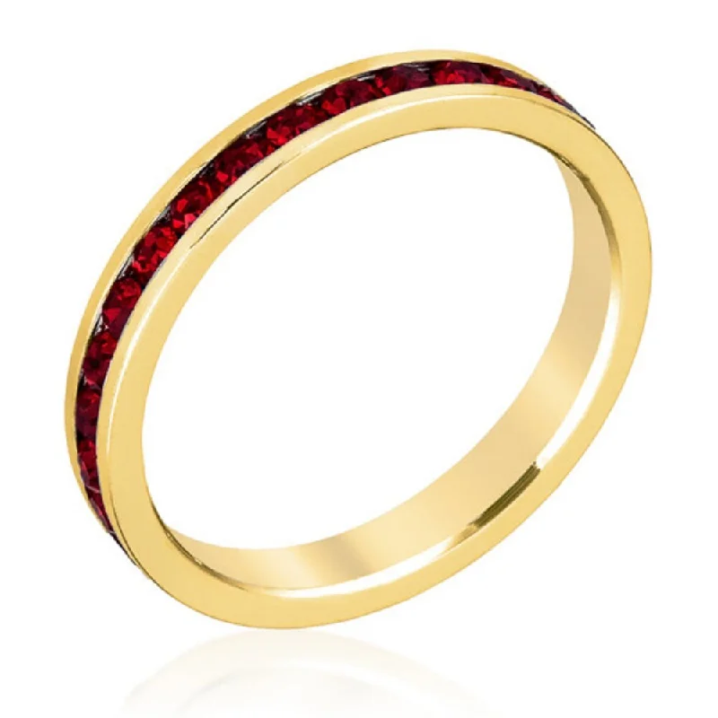 Garnet-Red-Gold-Tone