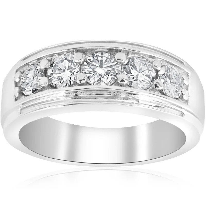 classic wedding rings for women -white gold engagement rings for women -platinum diamond engagement rings for women -Pompeii3 Platinum Men's 1ct TDW Diamond Wedding Band