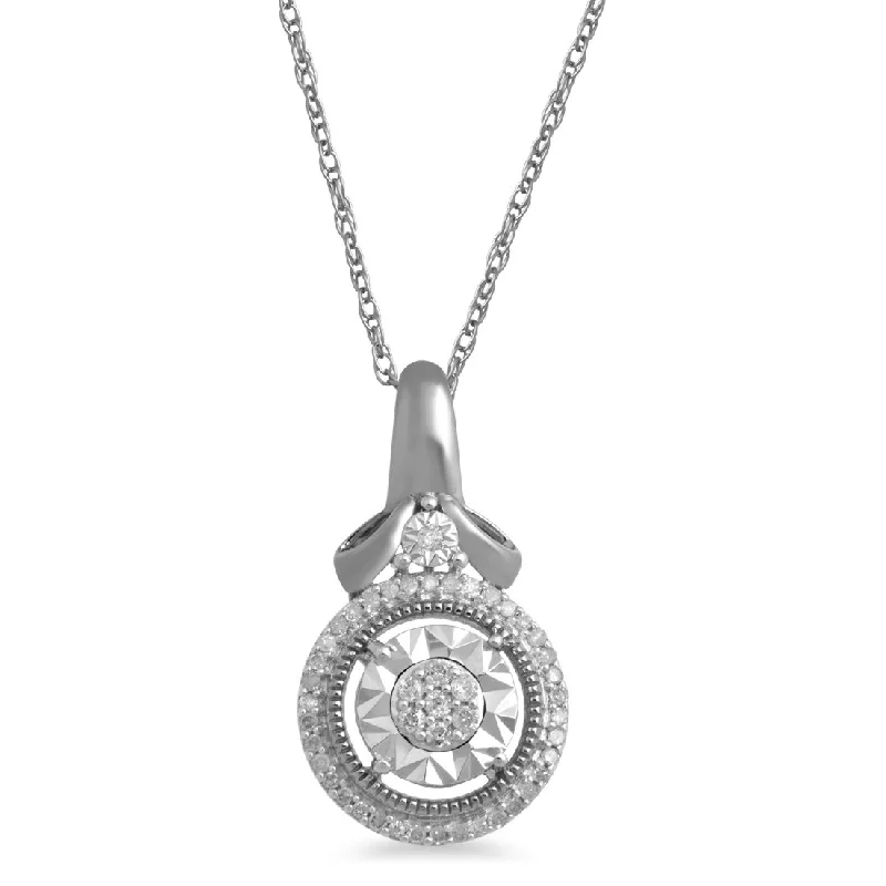 statement pendant necklaces for women -wedding necklaces for women -Sterling Silver 0.20 ct Brilliant Illusion Miracle Necklace