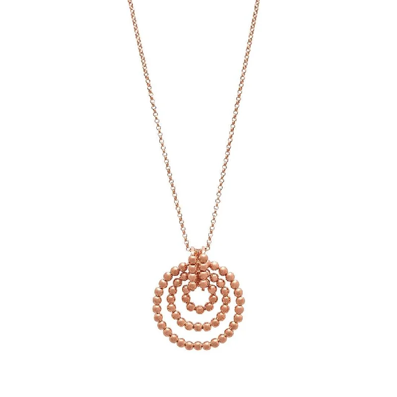 layered necklaces for women -engraved necklaces for women -9ct Rose Gold Rolo Bead Pendant Necklace