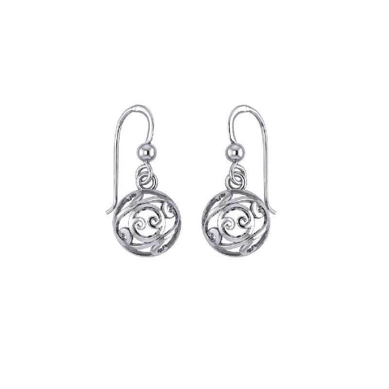 luxury diamond earrings for women -silver earrings for women -Hollow Ball Filigree Silver Earrings TE448