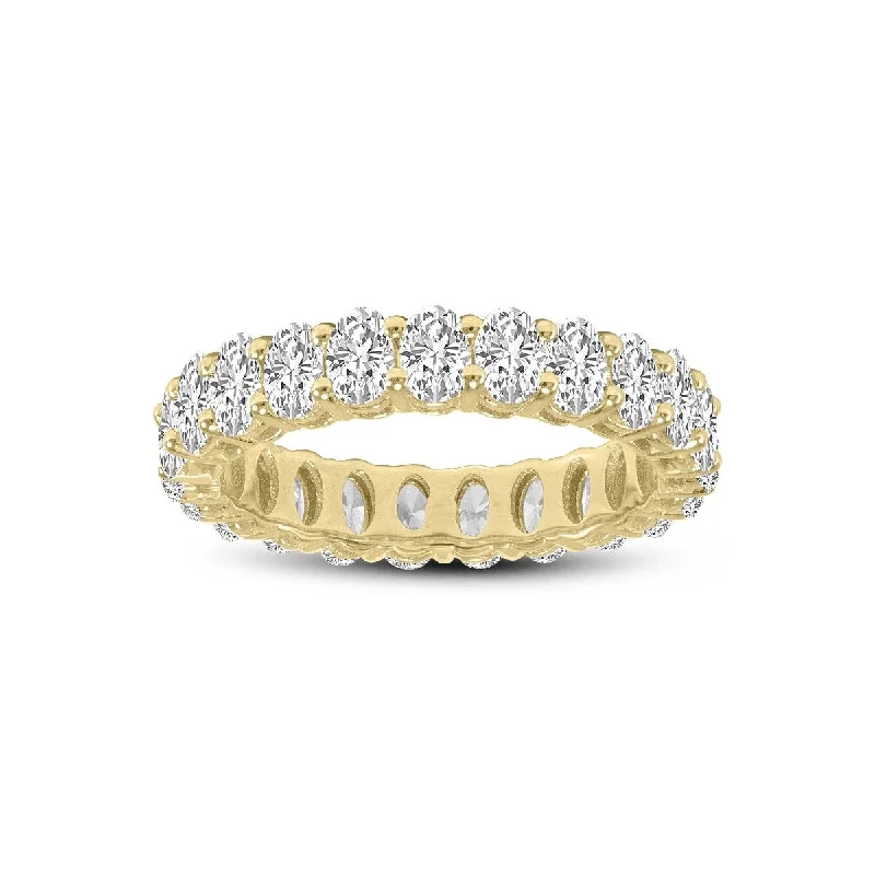 Marquee Jewels Oval Lab Grown Diamond Eternity Band in 14K Yellow Gold (2.88 Carat TW)