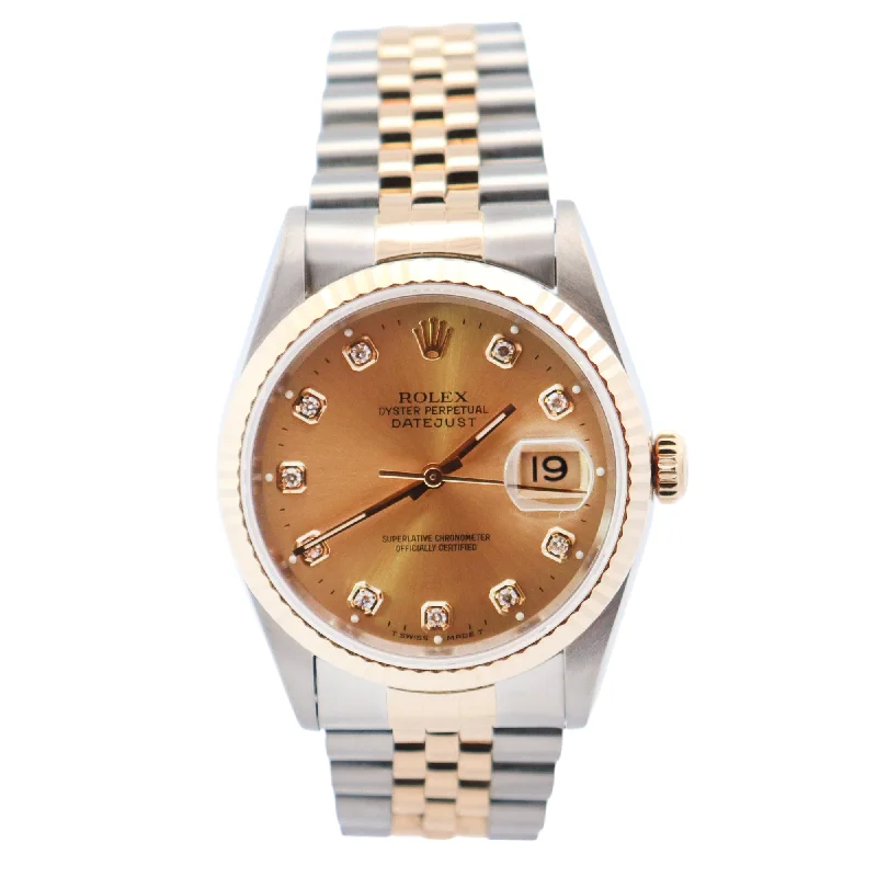 Rolex Datejust 36mm Champagne Dial Watch Ref# 16233