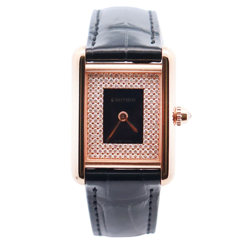 Cartier Tank 22mm Pave Dial Watch Ref# WGTA0269