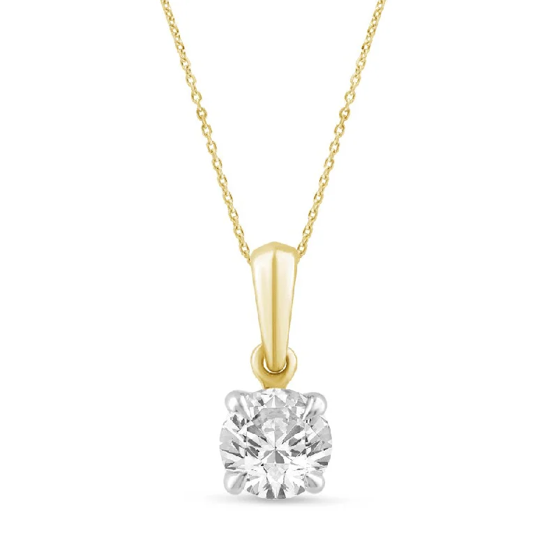 elegant pendant necklaces for women -custom jewelry necklaces for women -1/2ct Laboratory Grown Diamond Solitaire Necklace in 9ct Yellow Gold