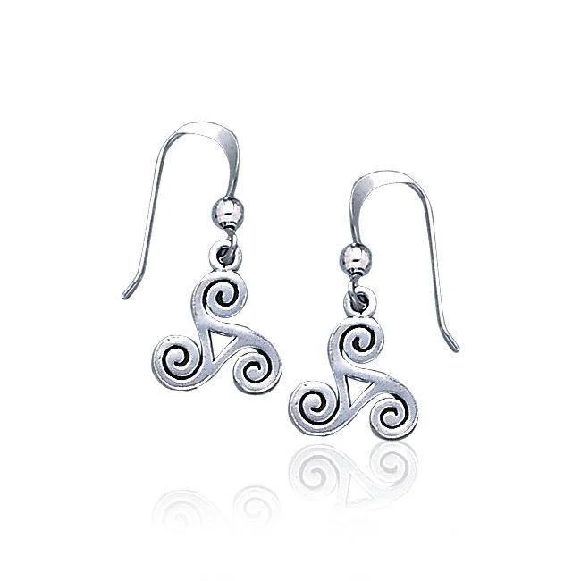 bridal earrings for women -gold earrings for women -Celtic Silver Spiral Earrings TE693