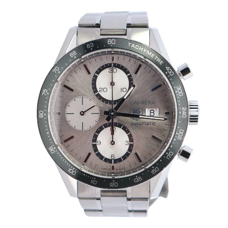 Tag Heuer Carrera 41mm Silver Dial Watch Ref# CV2011.BA0786