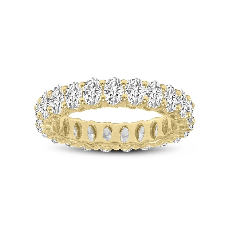 Marquee Jewels Oval Lab Grown Diamond Eternity Band in 14K Yellow Gold (13 Carat TW)