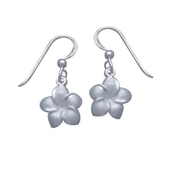 custom gold earrings for women -trendy earrings for women -Plumeria - Hawaii National Flower Silver Small Earrings TE2564