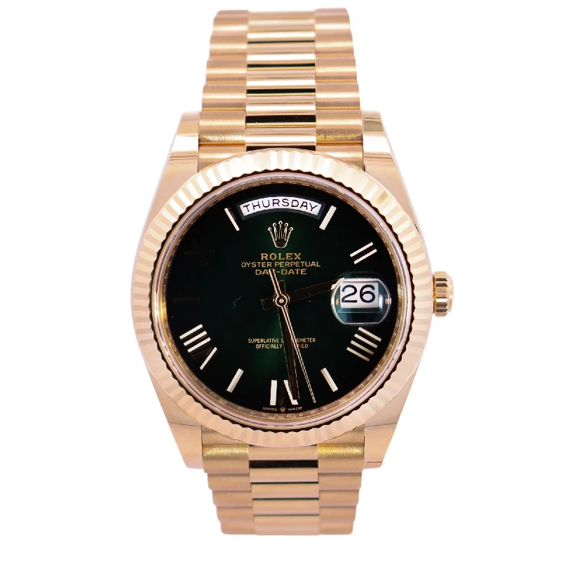 Rolex Day-Date 40mm Ombre Green Dial Watch Ref# 228238