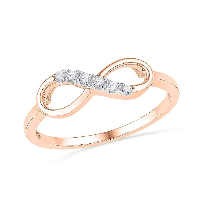 minimalist gold necklaces for women -minimalist gold necklaces for women -9ct Rose Gold Stackable Infinity Ring with Diamond