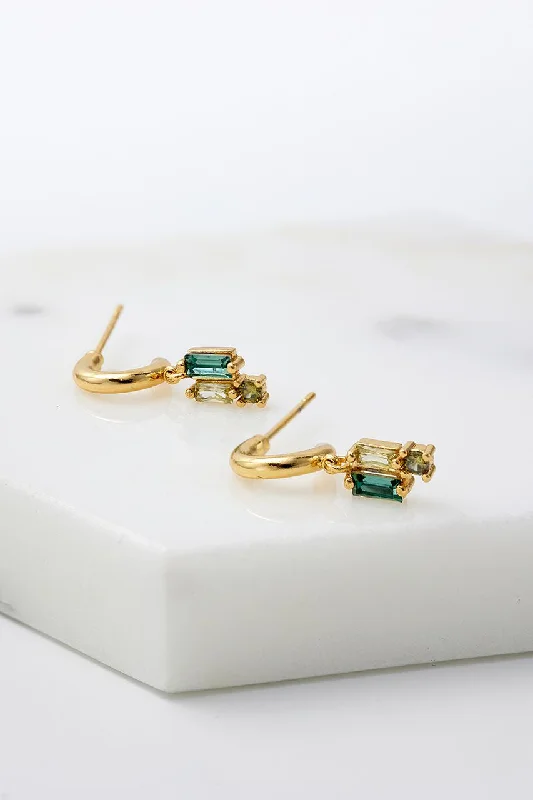 diamond earrings for weddings -gold earrings for women -Elenore Earring (Sea)