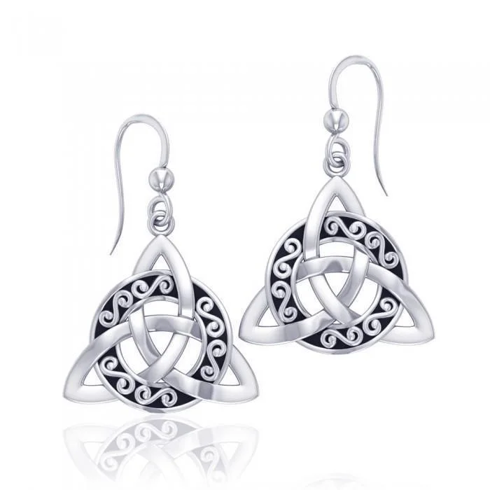 small hoop earrings for women -gemstone stud earrings for women -Celtic Trinity Knot Sterling Silver Earrings TER708