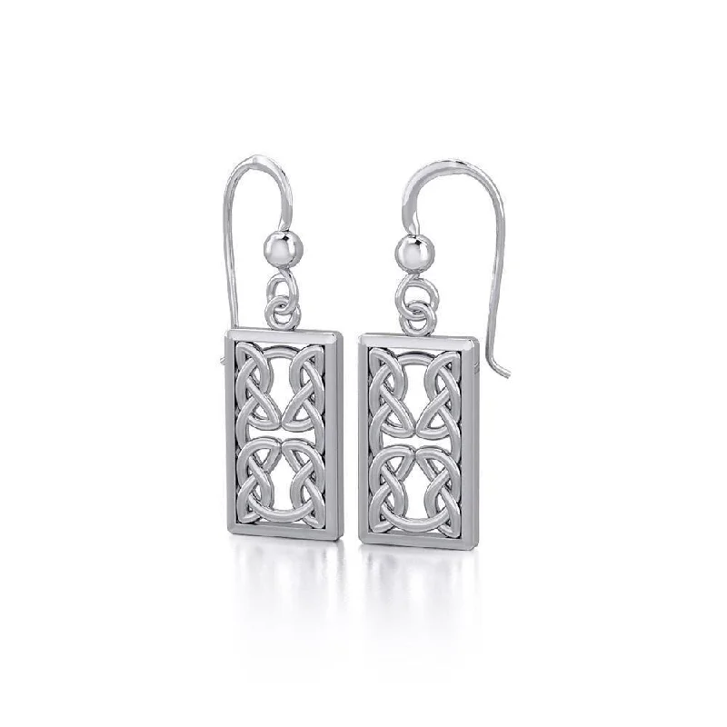 stylish silver earrings for women -statement earrings for women -Celtic Knotwork Sterling Silver Earrings TE1169