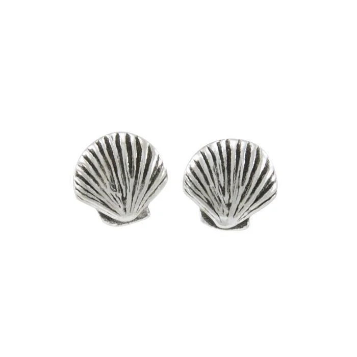 silver chandelier earrings for women -luxury pearl earrings forScallop Shell Silver Earrings TE429