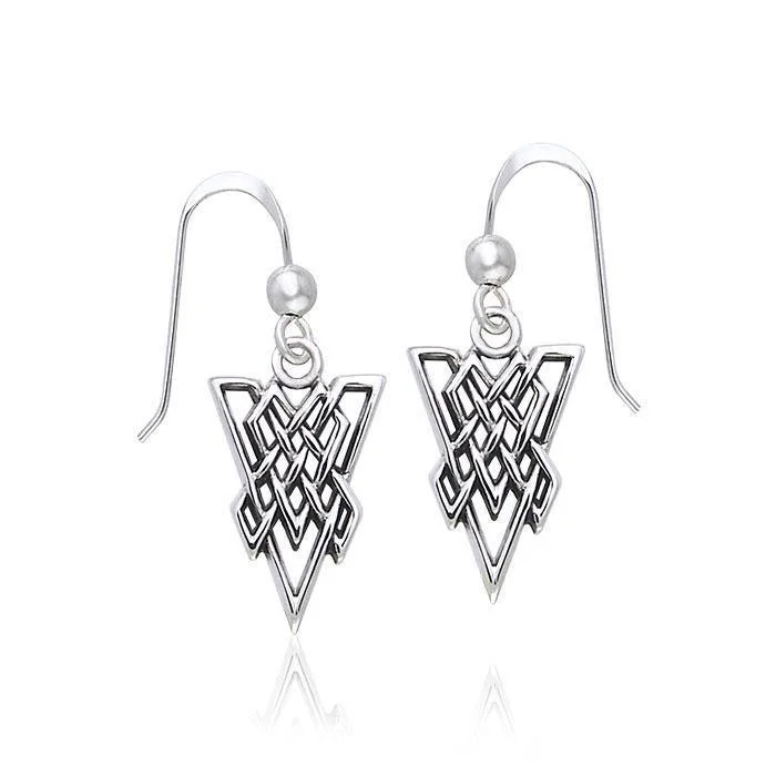 bridal crystal earrings for women -diamond earrings for women -Celtic Knotwork Silver Earrings TER381