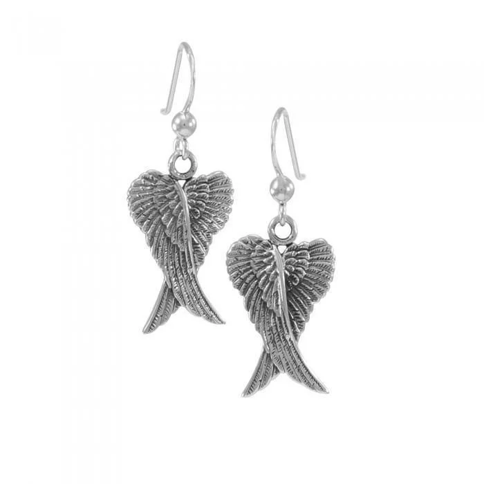 multi-layered earrings for women -silver earrings for women -Angel Wings Silver Earrings TER928