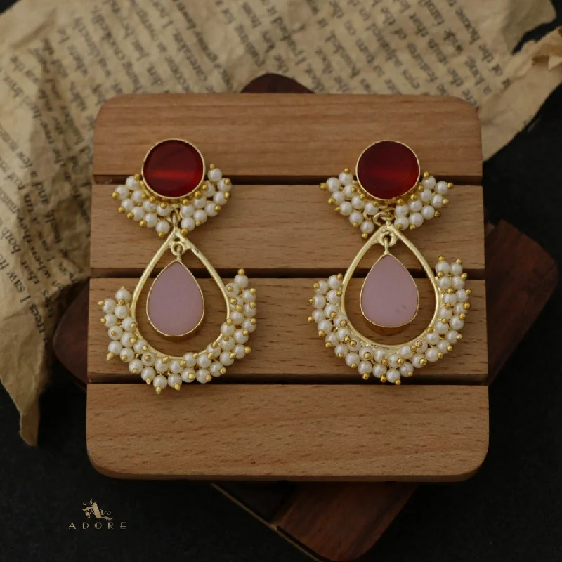 sparkling earrings for women -gold hoop earrings for women -Adore - Raw Stone Angelic Earrings (Colour Options)