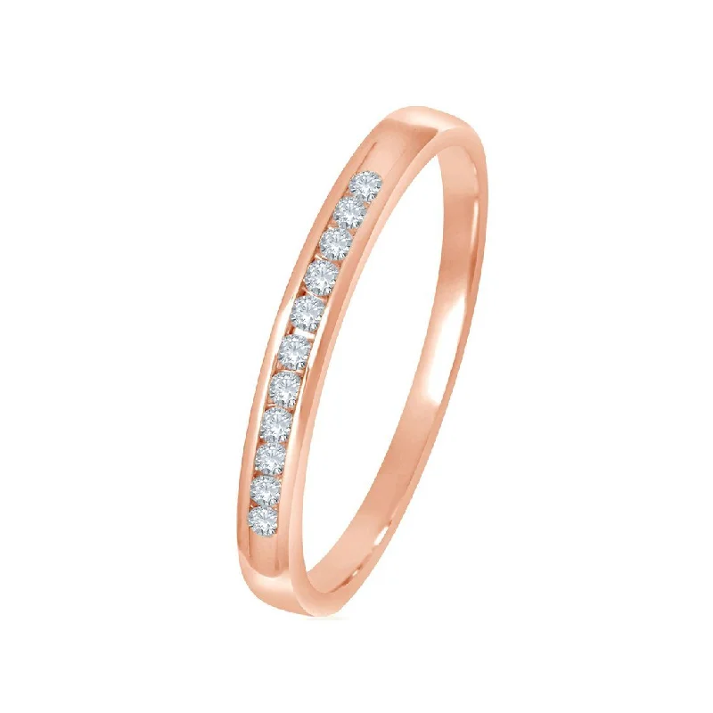 choker necklaces for women -dainty necklaces for women -9ct Rose Gold 0.10ct Diamond Channel Eternity Ring