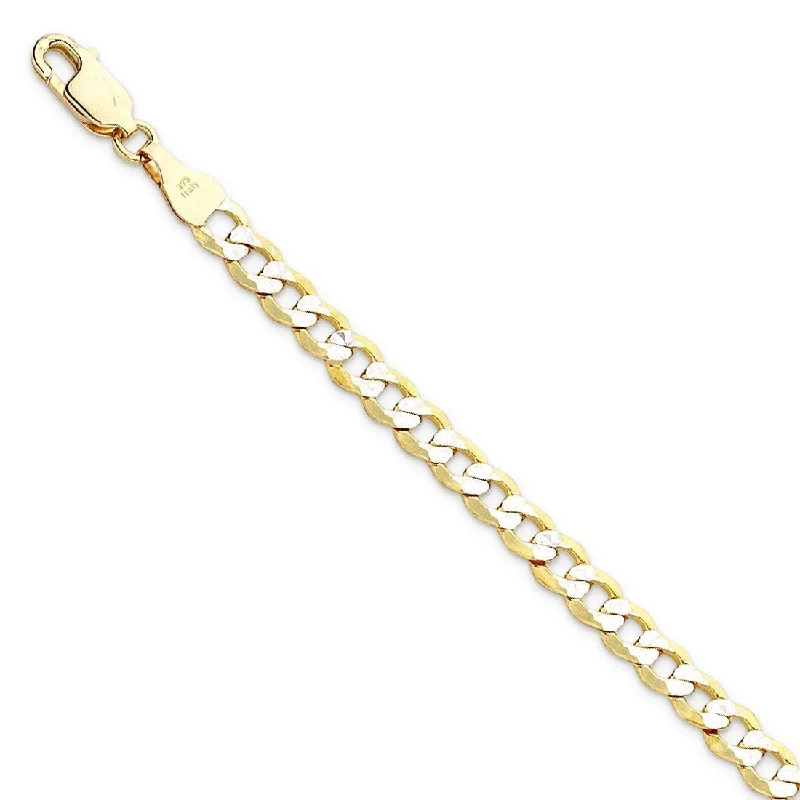 bridal pendant necklaces for women -statement pendant necklaces for women -9ct Yellow Gold Two Tone Silver Infused Curb Necklace 45cm