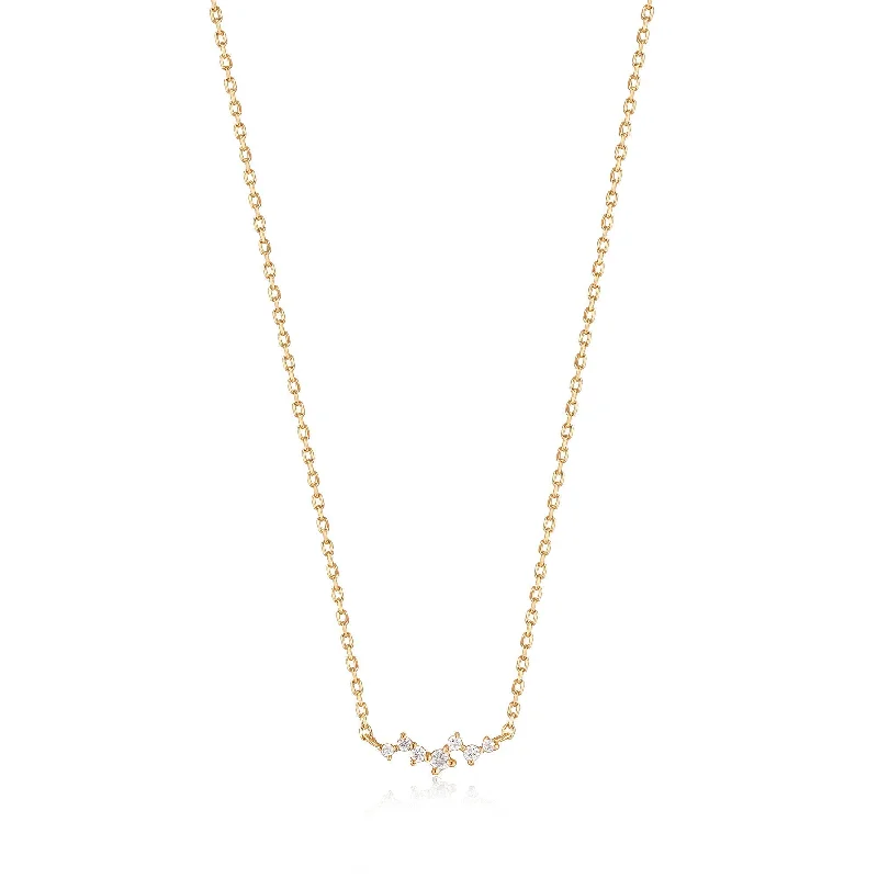 luxury diamond necklaces for women -high-end necklaces for women -Ania Haie 14kt Gold Stargazer Natural Diamond Constellation Necklace