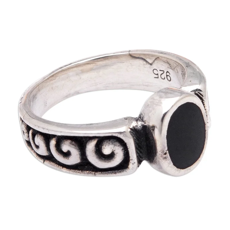 Novica Handmade Snail Inspiration Resin Band Ring