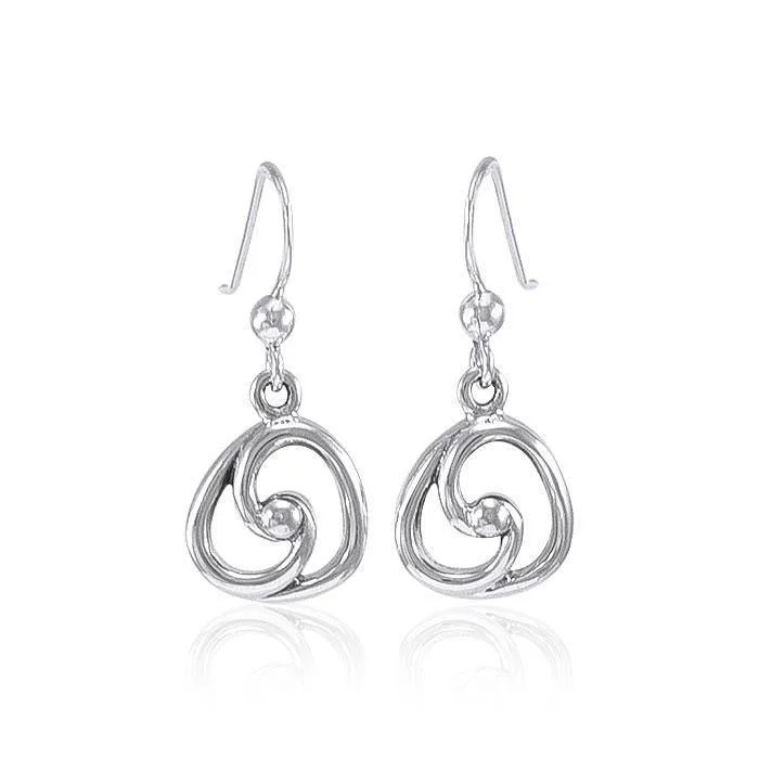 chunky earrings for women -silver hoop earrings for women -Spiral Celtic Contemporary Silver Earrings TER1317