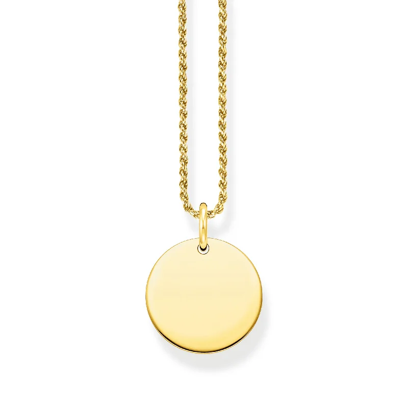 silver pendant necklaces for women -necklace gifts for women -Thomas Sabo Necklace disc gold