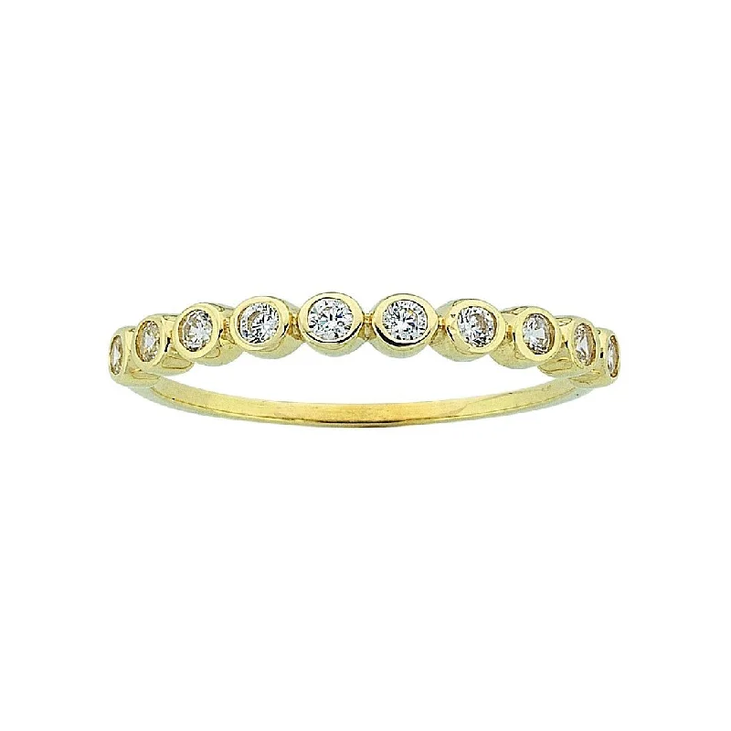 eternity necklaces for women -stylish necklaces for women -9ct Yellow Gold Cubic Zirconia Bezel Channel Set Stackable Ring