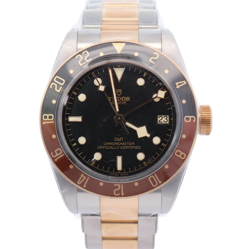 Tudor Black Bay GMT 41mm Yellow Gold Black Dot Dial Watch Ref# 79833MN