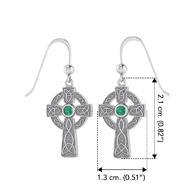 gemstone stud earrings for women -gemstone earrings for women -A beautiful statement of pride and faith ~ Sterling Silver Jewelry Celtic Cross Hook Earrings TER075